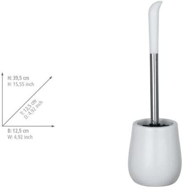 Набір для туалету WENKO Sydney Matt з м'якою обробкою Soft-Touch: тримач для щітки, кераміка, 12.5 x 12.5 x 39.5 см