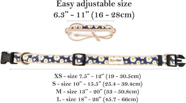 Pettsie Dog Collar with Bandana Cloth and Friendship Bracelet, Adjustable Sizes S, M, and L, Strong and Durable, Great Gift for Dog Lovers in Attractive Packaging, M, Pink (L (18.0 - 26.0 inches), Dark Blue)