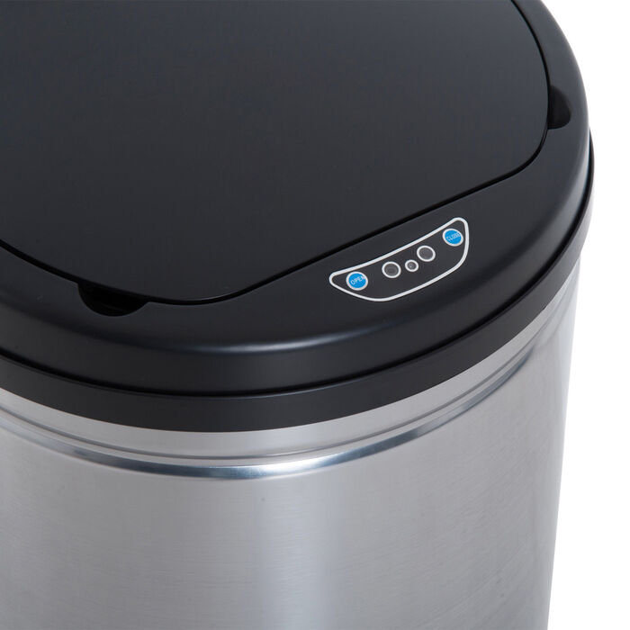 HOMCOM Automatic Sensor Trash Can - Waste Bin with IR Sensor, Round, 30L, Optional Inner Bucket, Stainless Steel | Aosom
