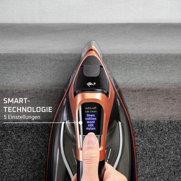 Rowenta DW9510 Steamforce Pro Steam Iron | 3200 Watts | Pump System | 75 g/min continuous steam output | 300 g/min steam boost | 2 steam settings | 350 ml water tank | Black/Copper 300g/min steam boost - Rowenta's most powerful