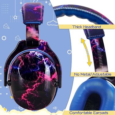 Дитячий захист вух: шумопоглинаючі навушники для дітей з аутизмом, ідеальні для феєрверків та концертів, SNR 28 dB, 3100-6