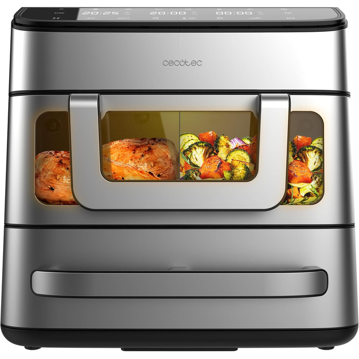 Фритюрниця Cecotec Cecofry DuoLevel 10000: 10 л, 2 контейнери, вертикальний дизайн, сенсорний екран, нержавіюча сталь