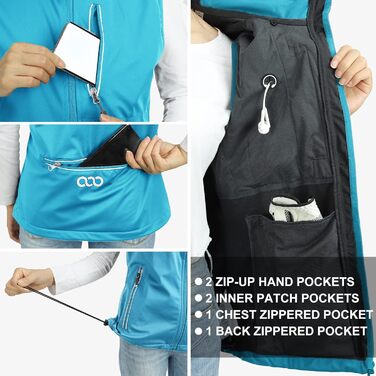 Жіноча легка бігова жилетка Softshell, Outdoor, вітро- та водонепроникна, дихаюча, для бігу, гольфу, хайкінгу, блакитна, розмір L