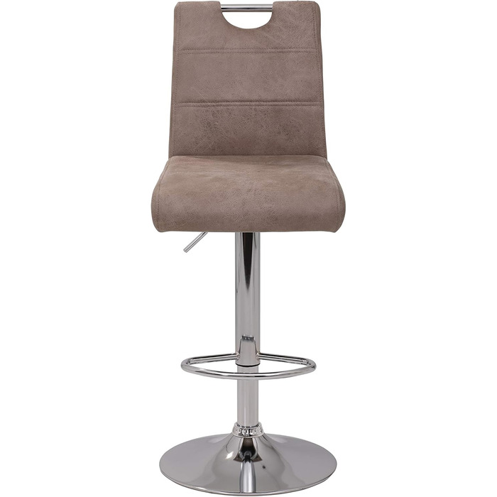 Hela Bar Stools - Miranda Bistro Stools, Faux Leather with Trumpet Base, Adjustable Height (60-82cm), 360° Swivel, 2-Piece Set (Beige)