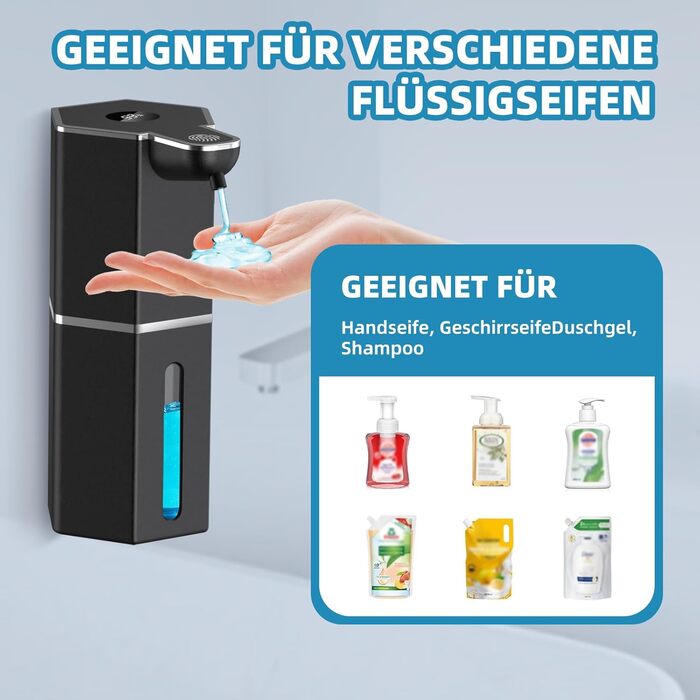 Автоматичний диспенсер для мила 350 мл з сенсором, USB-зарядка, 4 швидкості, водонепроникний IPX5 для кухні, ванної кімнати, офісу