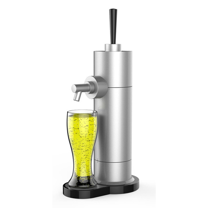Насос для пива Perfect Draft: диспенсер для дозованого пива з банок, генератор пінки, для дому, срібний
