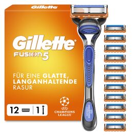 Бритва Gillette Fusion5 для чоловіків, металева, чорна (ручка + 12 змінних касет)