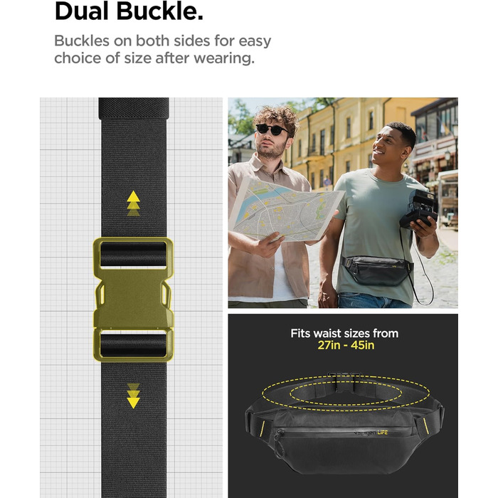 Чоловіча та жіноча поясна сумка Spigen Klasden Bauchtasche для подорожей, спорту та активного відпочинку - чорна