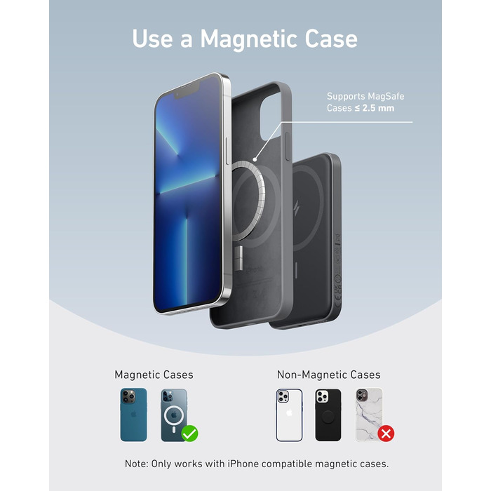 Anker MagGo 5000mAh Powerbank з магнітним з'єднанням (iPhone 13/12), чорний