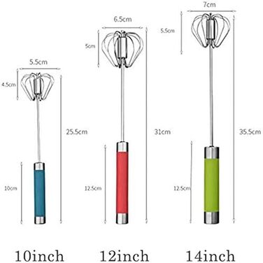 Ручний вінчик з нержавіючої сталі з 3 вінчиками для збивання молока та інших продуктів
