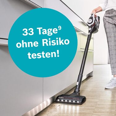 Bosch Unlimited Gen2 Series 8 Cordless Vacuum Cleaner BKS8214W, bagless, up to 45 minutes runtime, interchangeable battery, LED lighting, automatic adjustment to all floor types, XXL upholstery nozzle, white