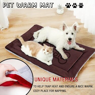 Персоналізована килимок для собак, індивідуальне собаче ліжко для вольєру, миється, килимок для сну домашніх тварин, подарунок для любителів собак і котів (69x52 см, кава)