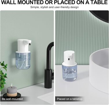 Автоматичний дозатор мила Cuteefun, 400 мл, сенсорний, індикатор заряду, 4 рівня дозування, для ванної/кухні, чорний