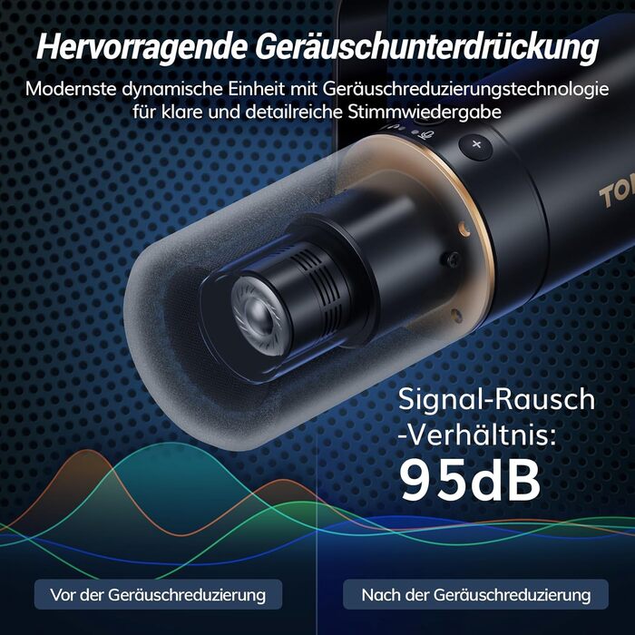 Мікрофон TONOR TD510+ для запису та стрімінгу: XLR/USB, динамічний, з кріпленням та кнопкою Mute, чорний