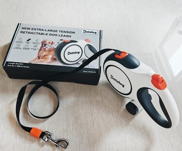 Рулетка для собак, висувна поводок-рулетка для середніх та великих собак до 50 кг, чорний, 8 м