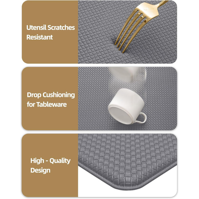 Килимок для кухні COLOR&GEOMETRY 44x150 см, сірий, з неслизьким покриттям, PVC, водо- та олієстійкий, з гумовою основою