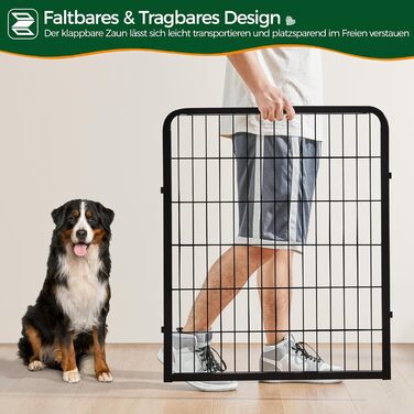 Yaheetech Foldable Dog Playpen - 100cm & 80cm High, 6-Piece/12-Piece, Freestanding Kennel for Indoor & Outdoor Use - No Tools Required