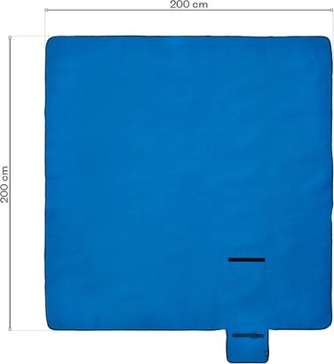 Плед для пікніка Meteor XXL водонепроникний, 150x190 см, синій - термоізольована килимок для кемпінгу, пляжу, саду