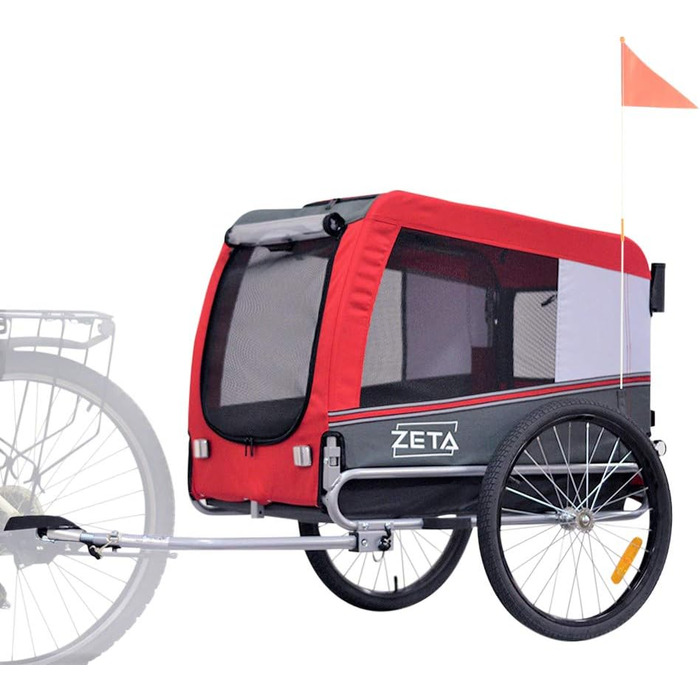 PAPILIOSHOP: Причіп для собак та котів, візок для тварин – 3 розміри, стабільний, комфортний, практичний (червоний)