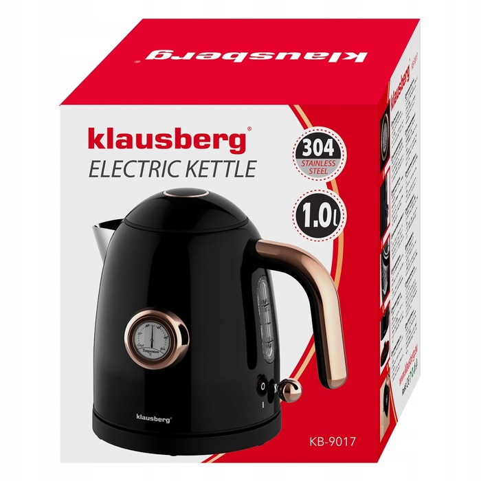 Електричний чайник Klausberg KB-9017 1.0л Retro з термометром, бездротовий