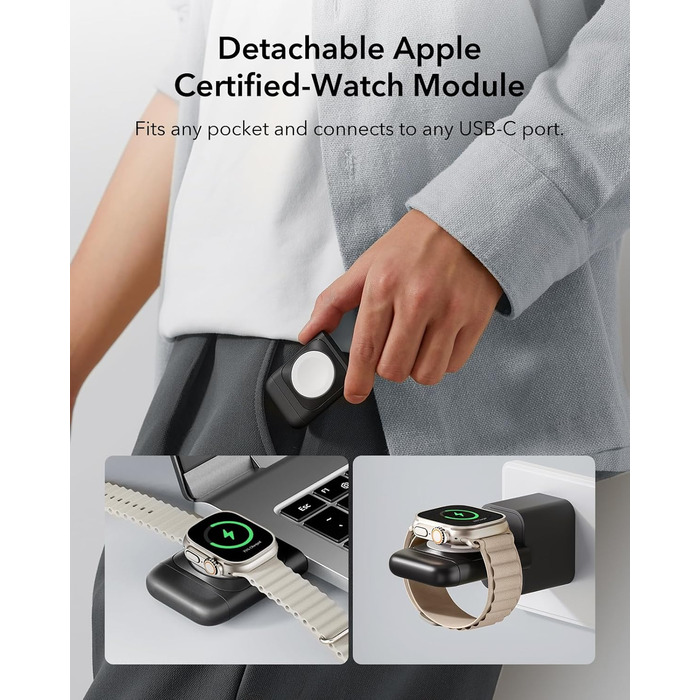 Зарядна станція 3-в-1 ESR для Apple Watch та iPhone з MagSafe, чорна