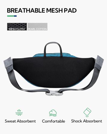 WATERFLY Поясна сумка на пояс для чоловіків та жінок, спортивна, для бігу, фітнесу, тренувань, туризму, блакитна