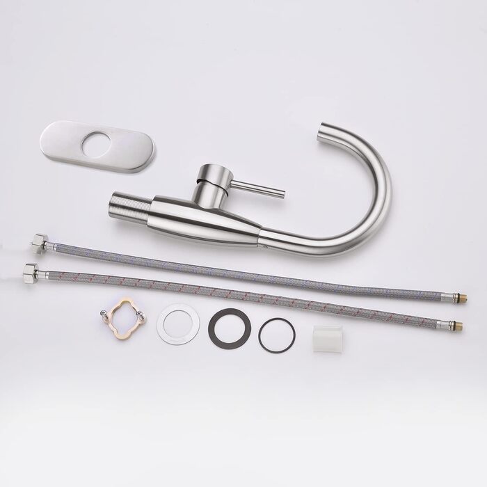 Кран кухонний CREA з 3 функціями: душ, висувний вилив, поворот 360°, матовий (нікель, щіткова обробка)