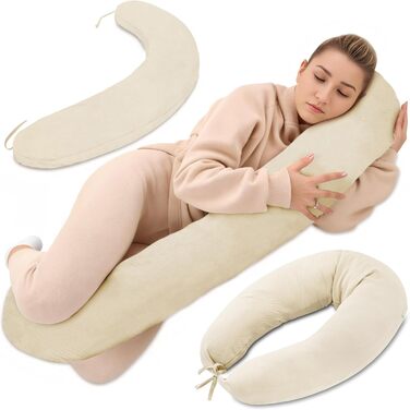 Подушка для вагітних Totsy Baby XXL: підтримка тіла, комфортний сон, бавовна Oeko-Tex, 190 см