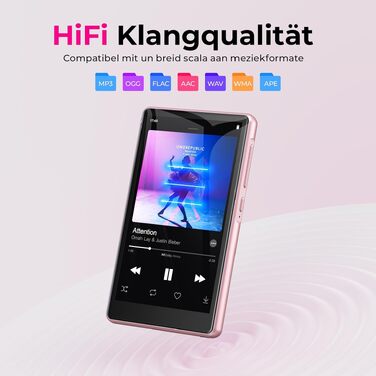 MP3 плеєр з підтримкою Spotify, Bluetooth та WiFi, сенсорний екран 4.5