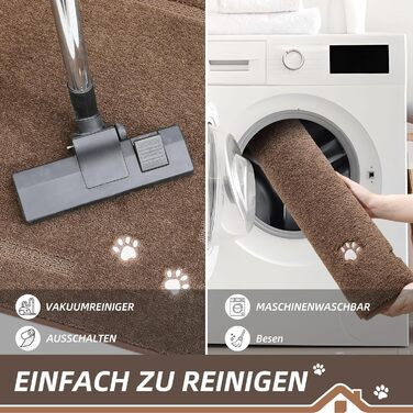 Килимок для дому BEQHAUSE 80x120 см, миючий, для входу, переднього та заднього дверей, коридору (колір: коричневий)