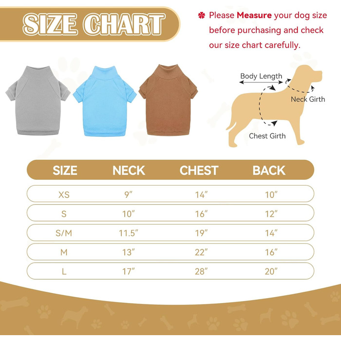 Dog sweater for medium-sized dogs, fleece, turtleneck, soft, warm, dog sweater, dog clothing, medium-sized dogs, boys, girls, pet (Gray + Blue + Coffee Brown, M)