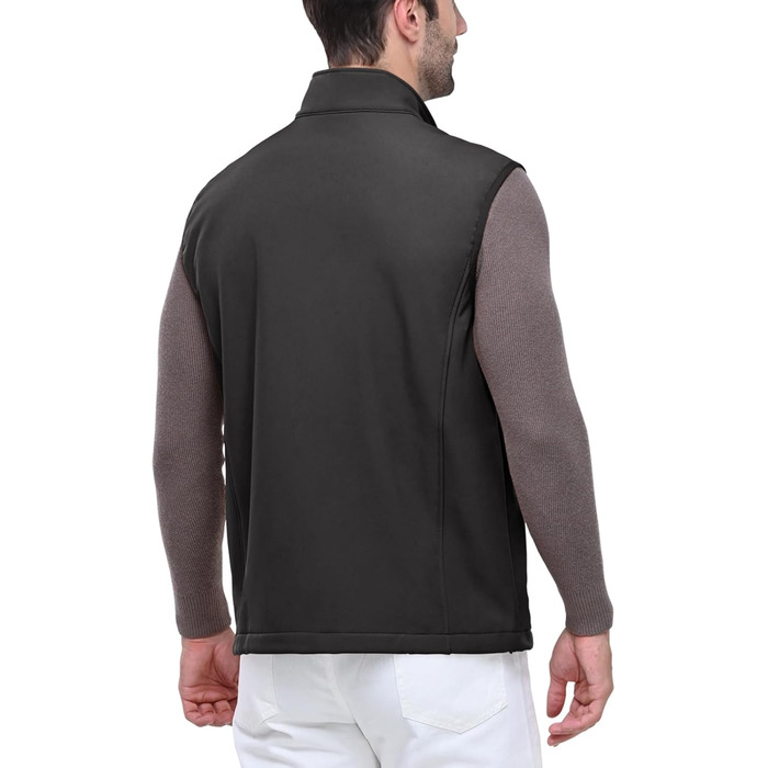 Чоловіча софтшеллова жилетка Outdoor Ventures: водонепроникна, вітрозахисна, спортивна, з декількома кишенями, для гольфу (S, Коричнево-сіра)