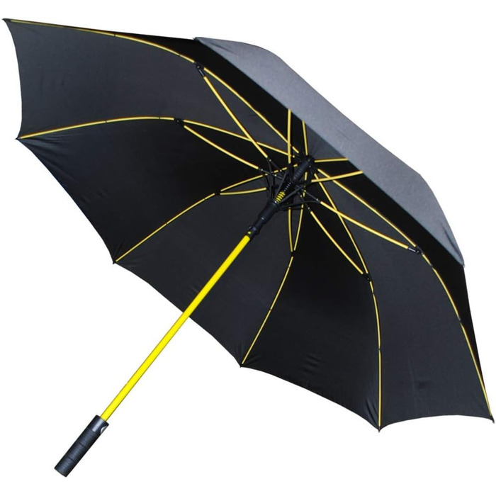 COLLAR AND CUFFS London XL Golf Umbrella - Windproof, Fiberglass Ribs, Automatic Open/Close - Red & Yellow