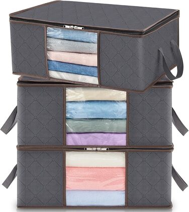 Органайзери для зберігання білизни та постільної білизни Lifewit (3 шт, 35л, сірий)