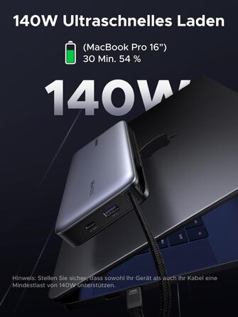 Power Bank UGREEN Nexode 25000mAh 165W з 2 USB-C кабелями (140W PD3.1) для MacBook Pro, Dell XPS, iPad Pro, Steam Deck, Galaxy S25 Ultra, iPhone 17