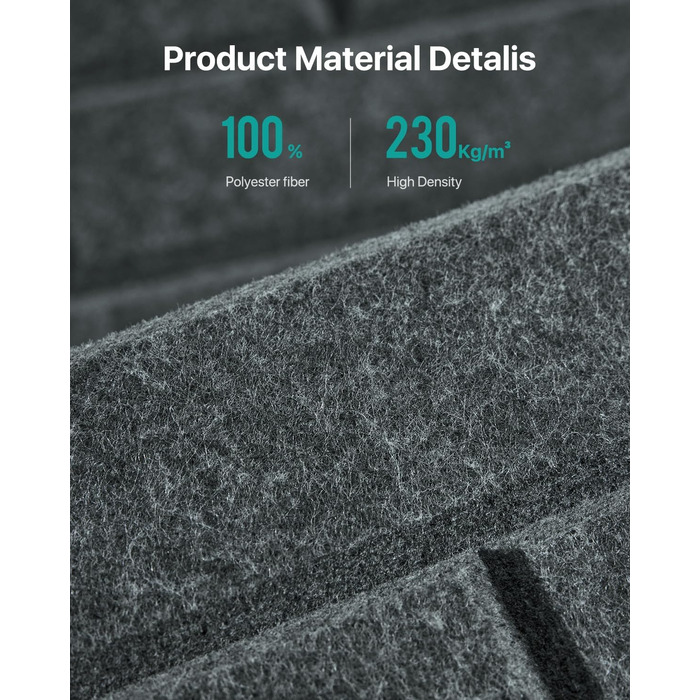 Самоклеючі акустичні панелі для шумоізоляції стін, звукопоглинаючі плити-цеглини високої щільності для декору та звукозахисту, 30x30x0.9 см, темно-сірі (12 шт)