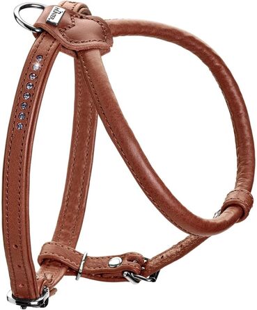 Нашийник для собак HUNTER Round & Soft Canadian UP, колір: Cognac, м'яка, еластична шкіра, прошитий по колу, щадний до хутра, екологічний, Made in Germany, розмір: S/1 S/1 cognac