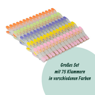 Прищіпки для білизни Relaxdays Soft-Grip, 75 штук