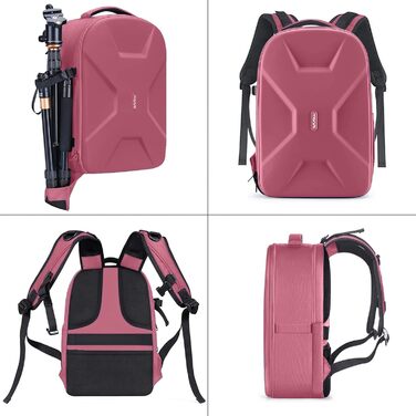 MOSISO Рюкзак для камери, DSLR/SLR/беззеркальна фототехніка, 15-16 дюймів, водонепроникний, з відділенням для штатива та ноутбука, сумісний з Canon/Nikon/Sony, (Пилно-рожевий)