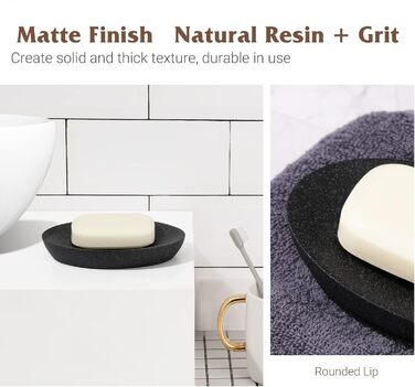 Підставка для мила Shinowa: неслизька мильниця з харчового пластику для ванної, туалету, кухні. Білий колір, дизайн 