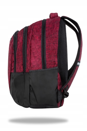 Багатовідсіковий шкільний рюкзак CoolPack, чорний з червоним, 27 л