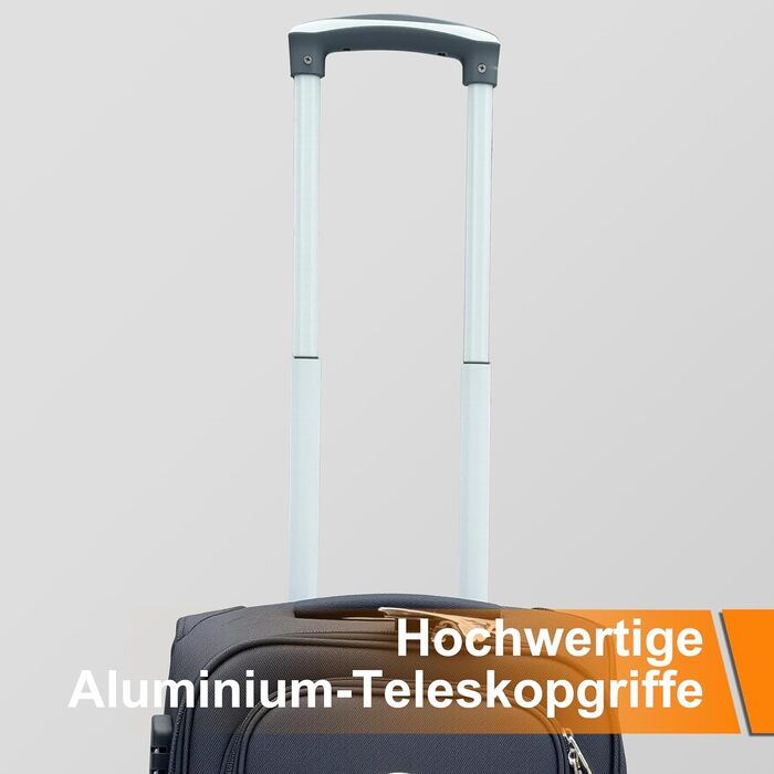 Чемодан Ribelli Handgepäck 70L, чорний: міцний валіза на 4 колесах з TSA-замком та телескопічною ручкою, L-XL-XXL комплект