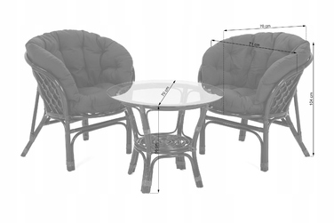 Комплект садових меблів із техноротанга HOME & GARDEN, помаранчевий, 3 предмети