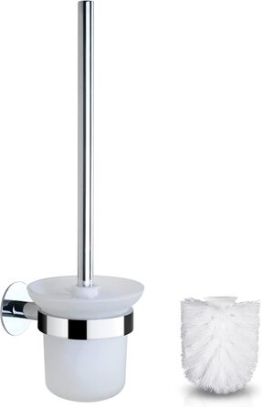 Набір для чищення унітазу GERUIKE з керамічним тримачем (сірий матовий, хром-срібло)