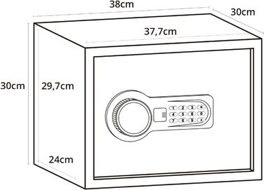 Сейф офісний Tresor COMPACT III, сталевий, чорний, з електронним замком, 20x31x20 см, 27 л
