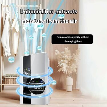 Електричний осушувач повітря 2200 мл - тихий, для дому та спальні, 30 м²/24 год, таймер, LED, автовимкнення