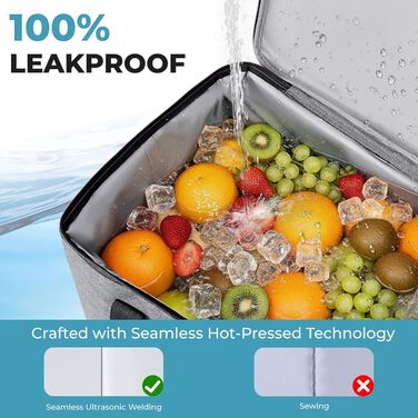 Сумка-холодильник INSMEER 50 л, велика, розкладні, для 80 банок, з відкривачем, для пікніків, кемпінгу, пляжу, сімейних поїздок на 4 особи (темно-сірий)