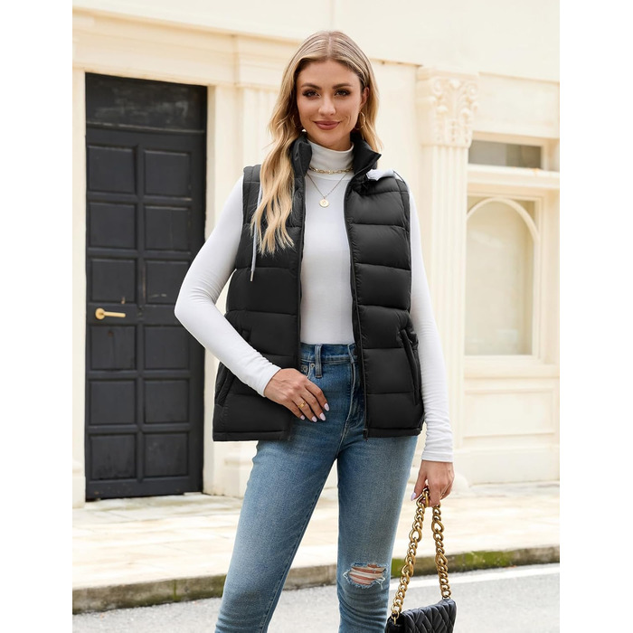 Чоловіча степкова жилетка Vancavoo з капюшоном, чорна, розмір S | З капюшоном, тепла, для відпочинку