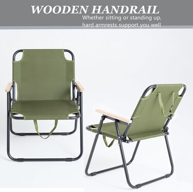 Крісло кемпінгове складне, стілець для риболовлі, камуфляж, 225 кг, Oxford, для саду, пікніка, подорожей (Зелений)
