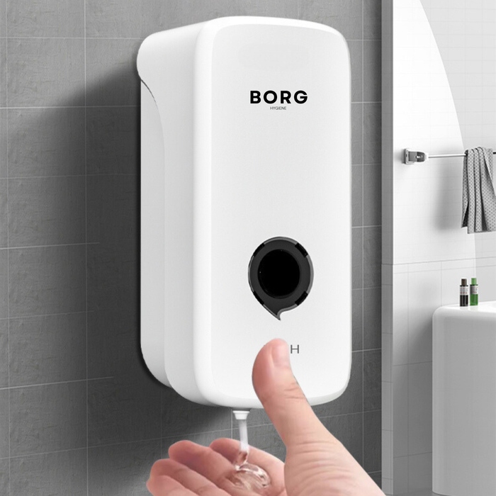 Настінний ручний дозатор для мила BORG, 500 мл, білий
